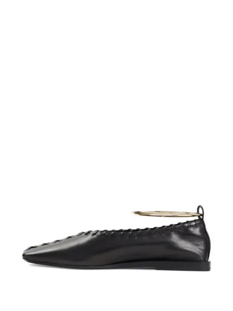 Jil Sander Ring whipstitch anklet ballet flats