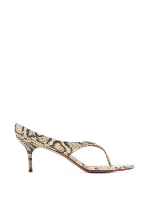 Amina Muaddi Alexandra snake-print thong sandals