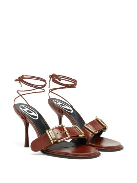 Diesel D-Cocco ankle-wrap sandals in leather