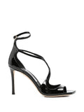 Jimmy Choo Azia 95 black patent leather sandals