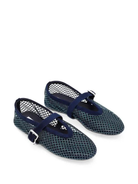 Alaïa strass-embellished fishnet ballet flats