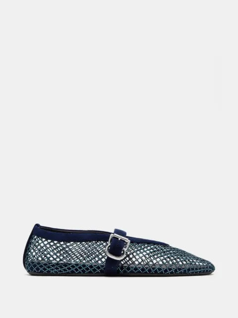 Alaïa strass-embellished fishnet ballet flats