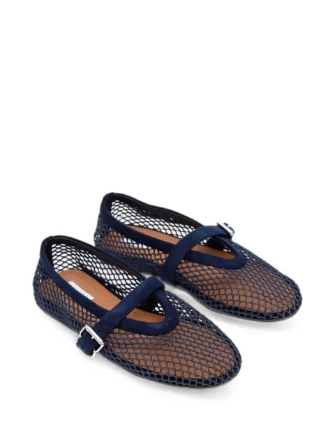 Alaïa fishnet buckle-fastening ballet flats