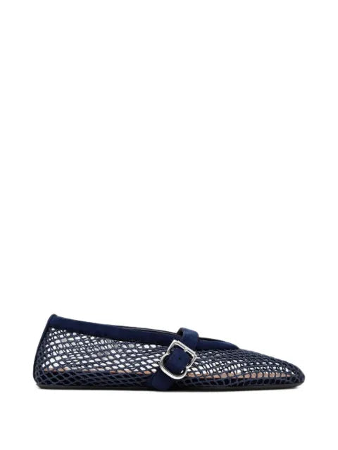 Alaïa fishnet buckle-fastening ballet flats