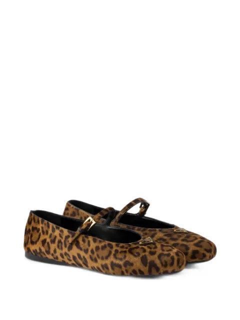 Prada printed leather ballerinas