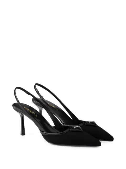 Prada fabric slingback pumps