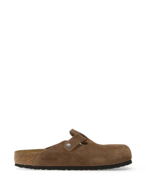 Birkenstock Boston calf suede buckle-fastening mules