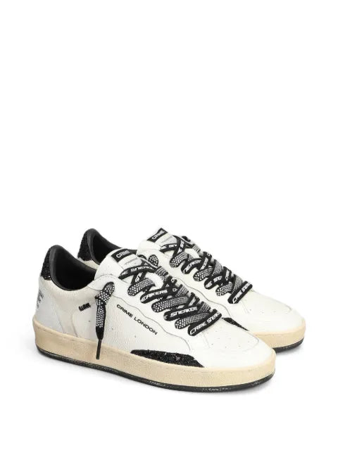 Crime London Chelsea glitter-embellished logo-print sneakers