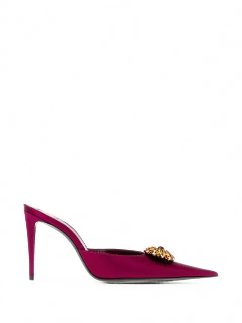 Saint Laurent Thierry crystal-embellished heeled mules