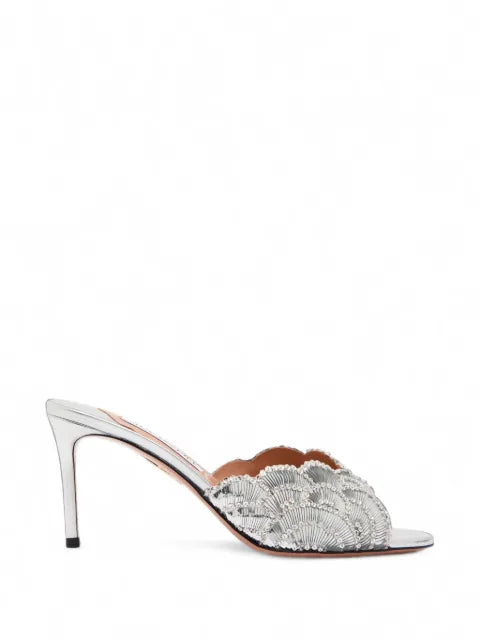Aquazzura crystal-embellished scalloped sandals