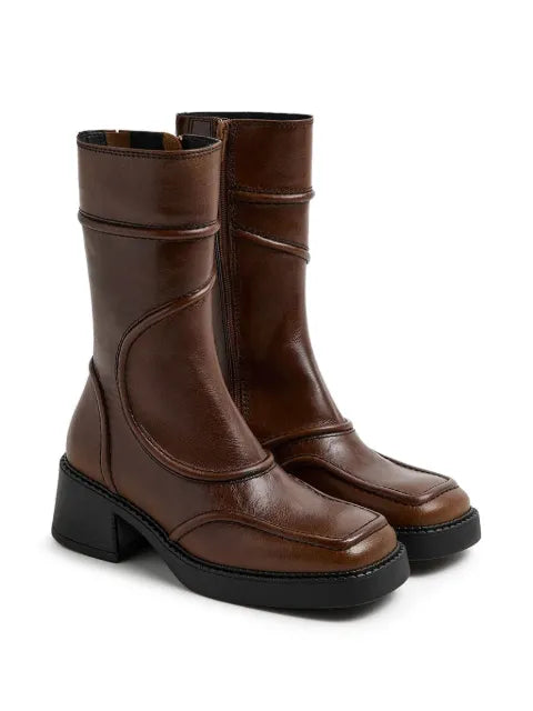 Miista Malene panelled square-toe boots