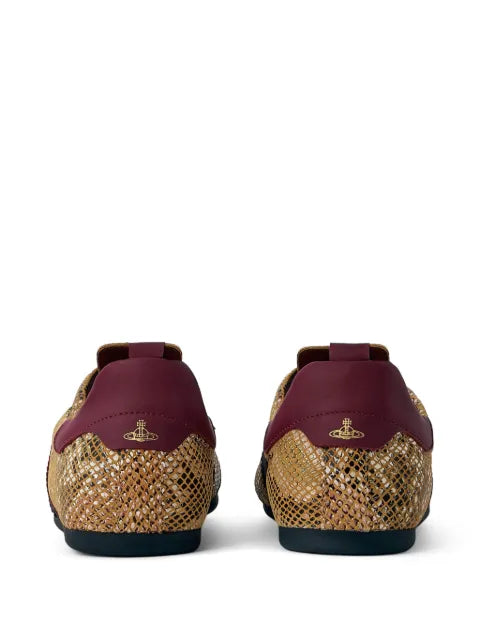 Vivienne Westwood Drunken snakeskin-effect lace-up sneakers