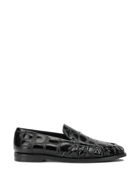 Halmanera croc-effect gathered loafers