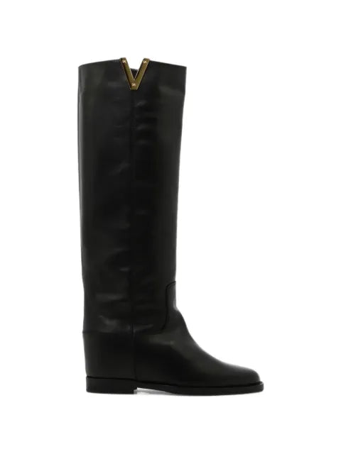 Via Roma 15 V-logo knee-high leather boots