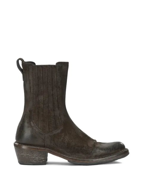Moma Dallas 50mm distressed-effect panelled ankle boots