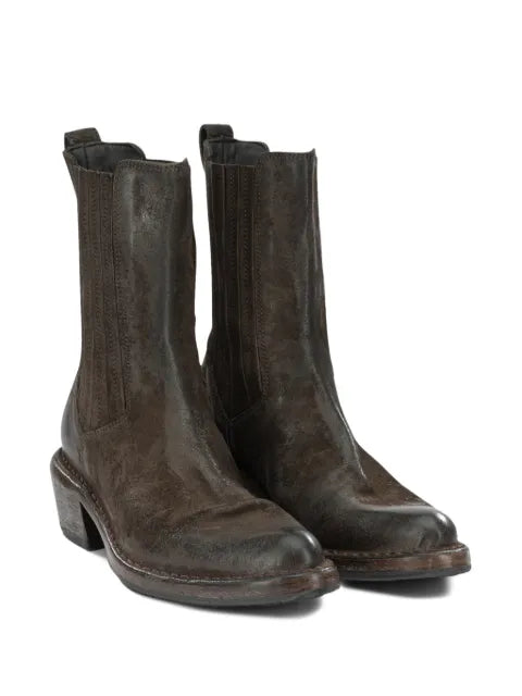Moma Dallas 50mm distressed-effect panelled ankle boots