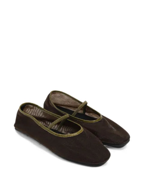 BIMBA Y LOLA dark green mesh ballerinas