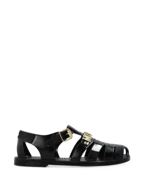 Moschino logo-plaque sandals