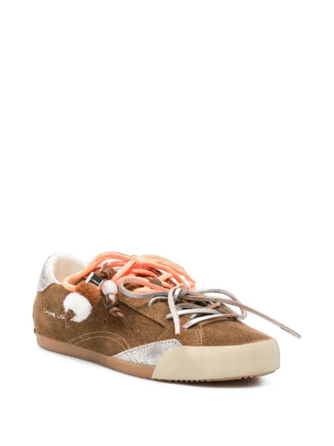 Crime London Sneakerina leopard-print suede sneakers