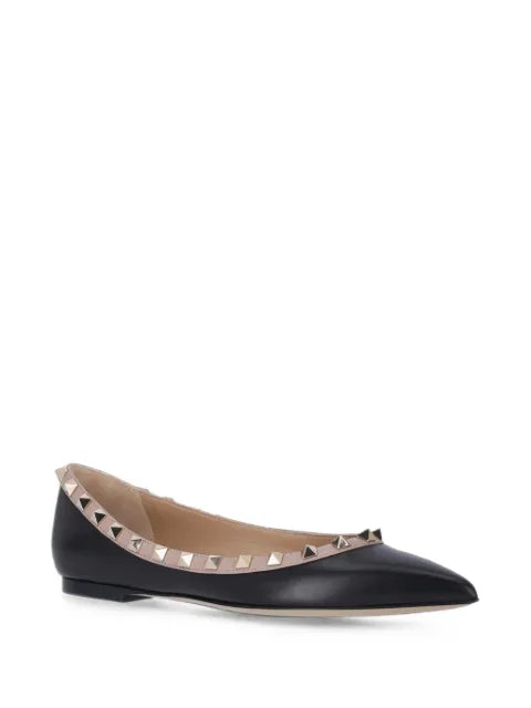 Valentino Garavani Rockstud point-toe flat pumps