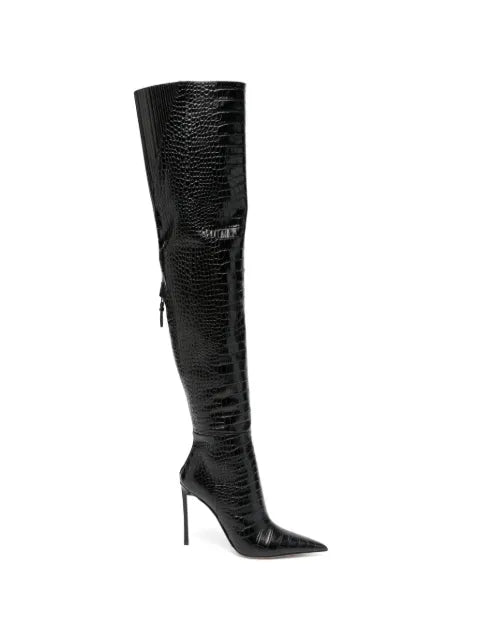 TOM FORD croc-effect over-the-knee boots