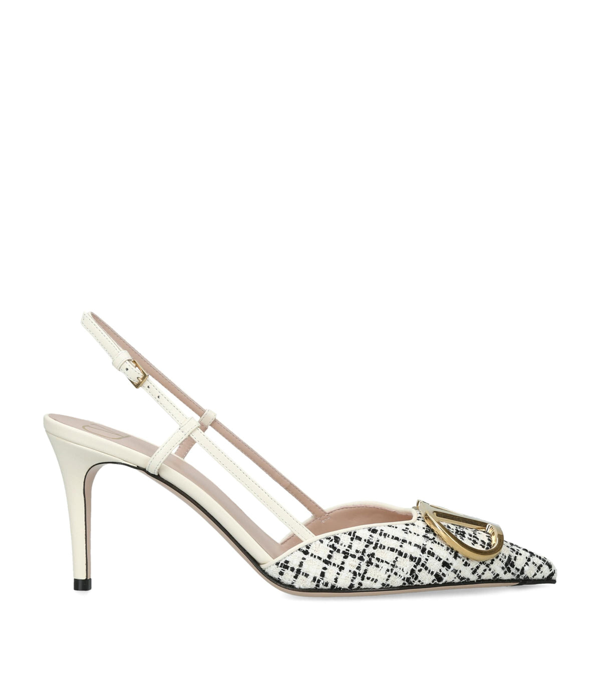 Valentino Garavani Tweed VLogo Slingback Pumps 80