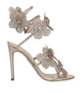 René Caovilla Satin Floral Cleo Sandals 105