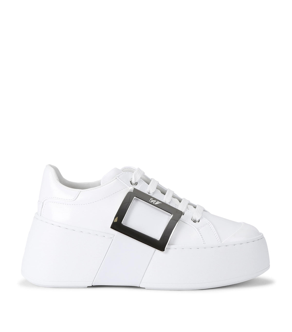 Roger Vivier Leather Viv Skate Platform Sneakers