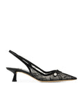 Jimmy Choo Amita 45 Lace-Leather Slingback Pumps