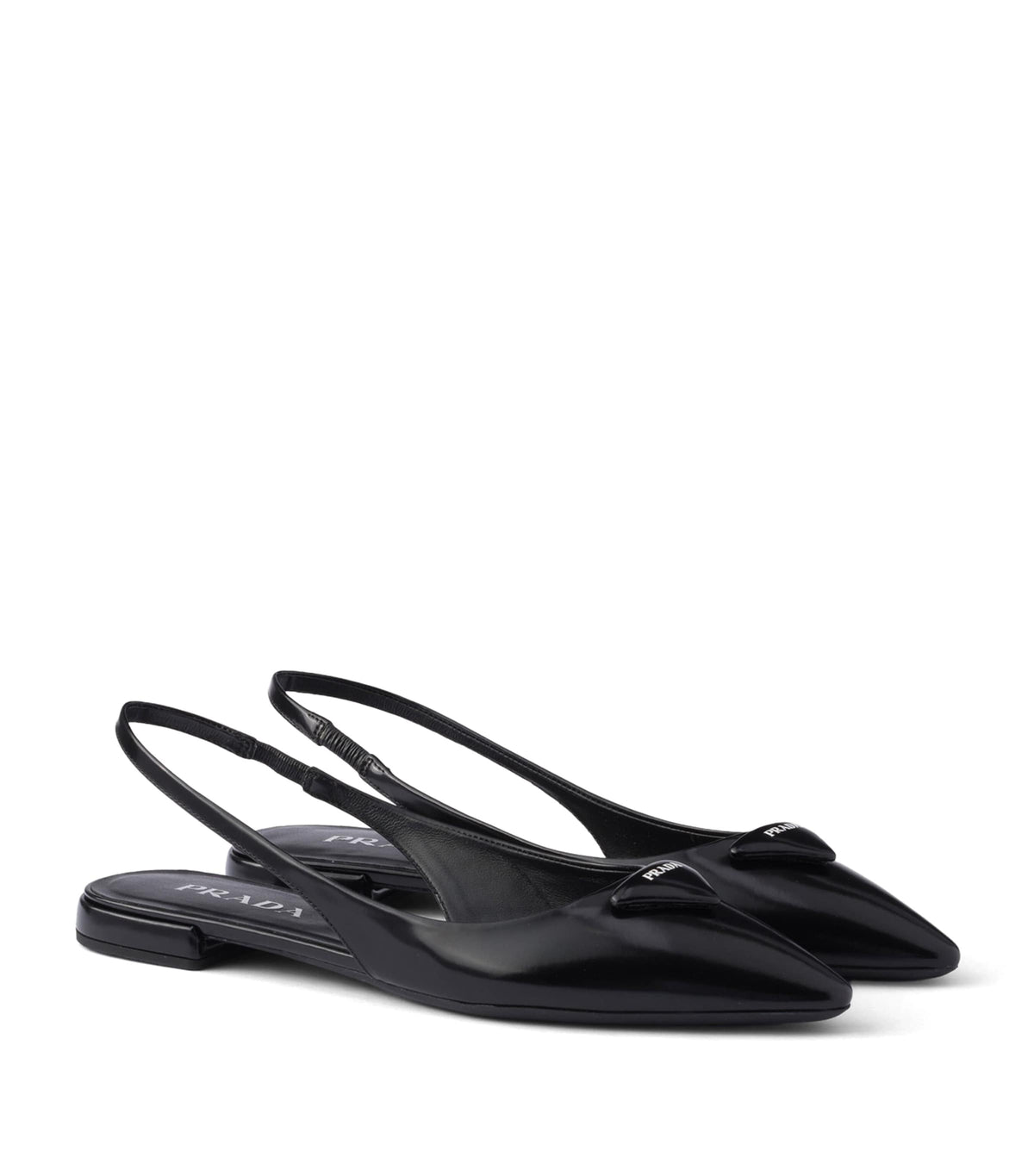 Prada Brushed Leather Slingback Ballet Flats 10