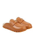 Miu Miu Bos Taurus Calf Leather Mules - Brown/Tan