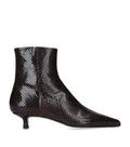 aeyde Leather Snake Print Sofie Heeled Boots 35