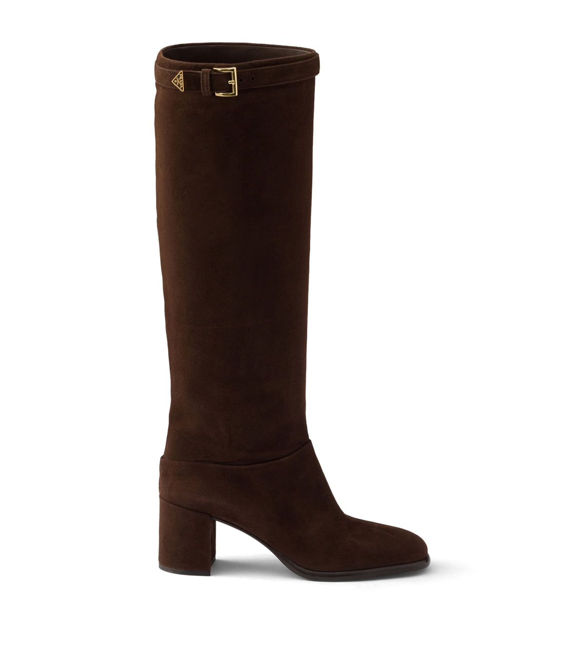 Prada Suede Knee-High Heeled Boots 65