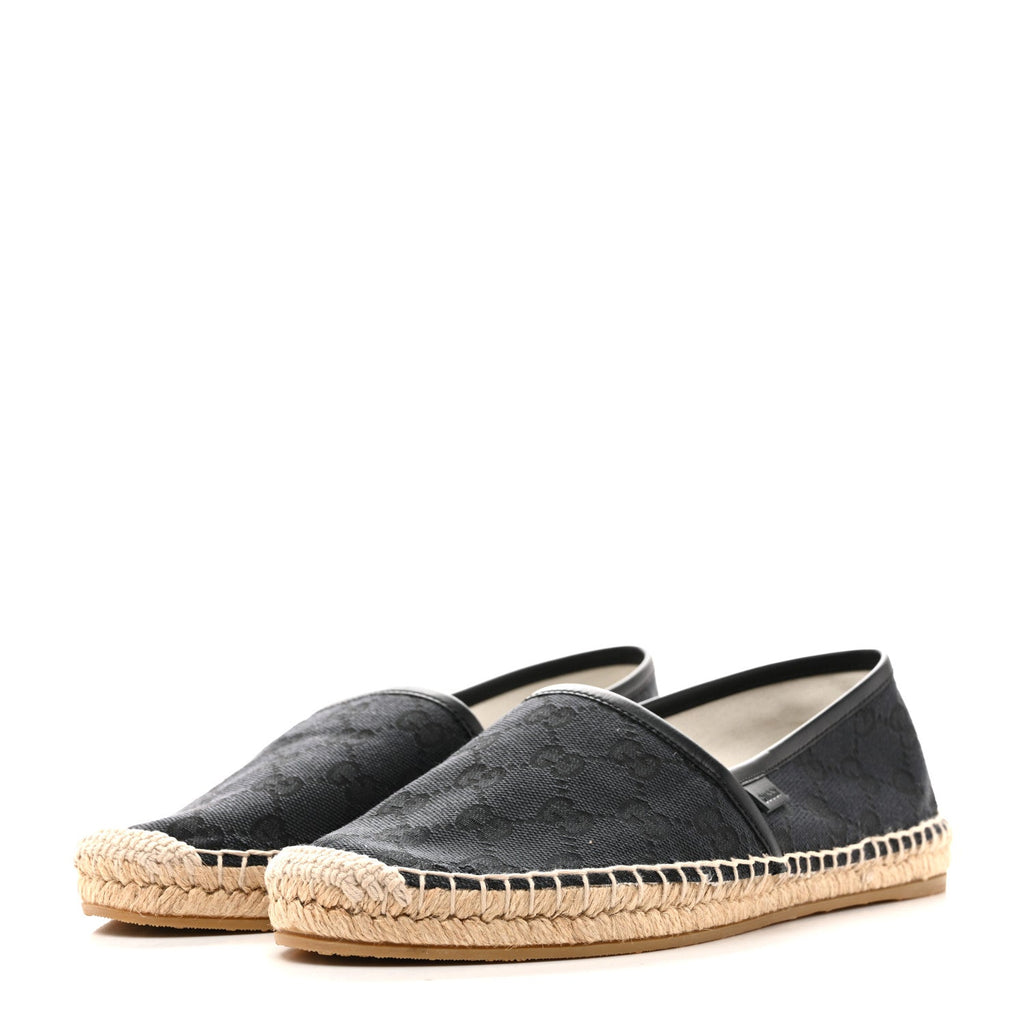 GUCCI MONOGRAM CANVAS ESPADRILLES BLACK