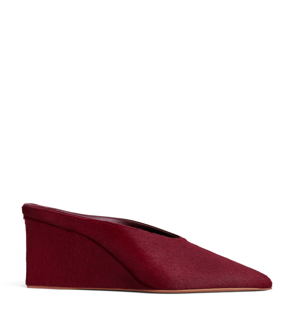 Alaïa Calf Hair Cube Wedge Mules 75