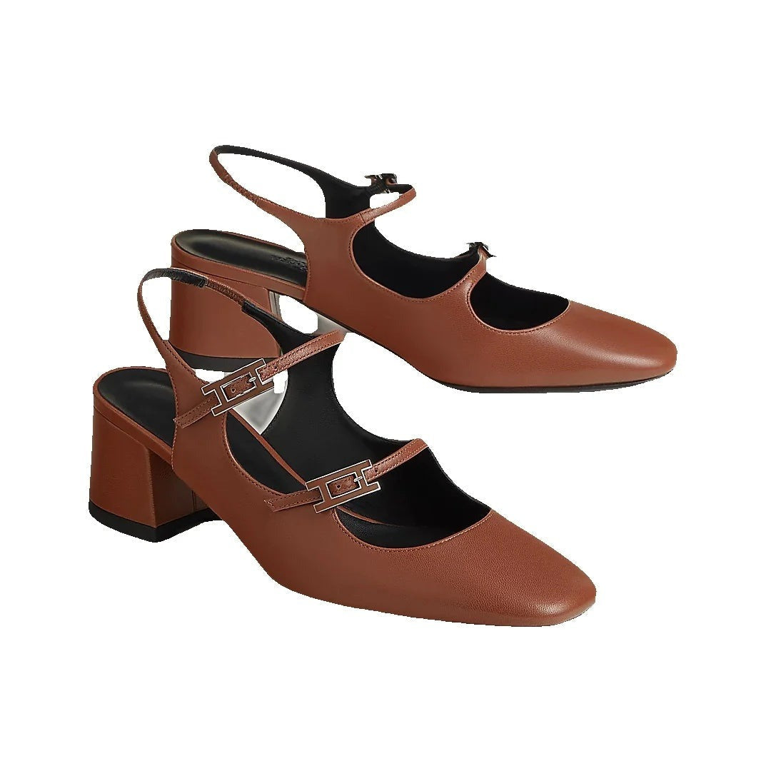 Hermès Jackie 90 Pump - Brown