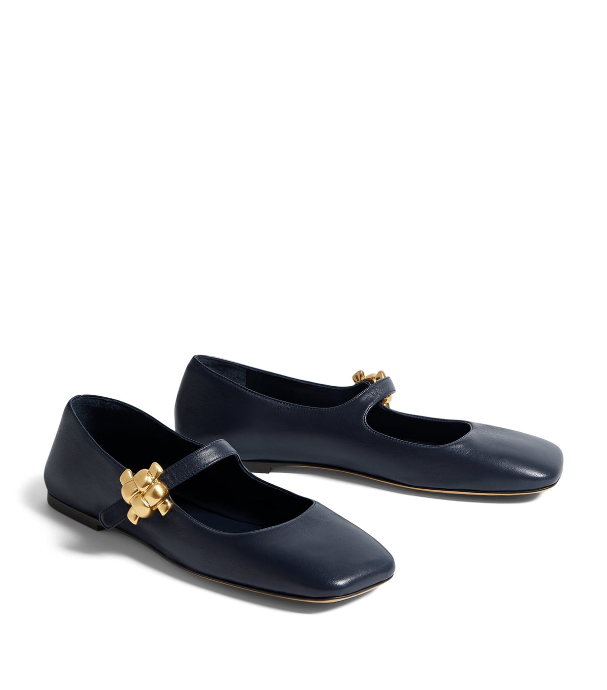 Bottega Veneta Leather Buckle Ballet Flats