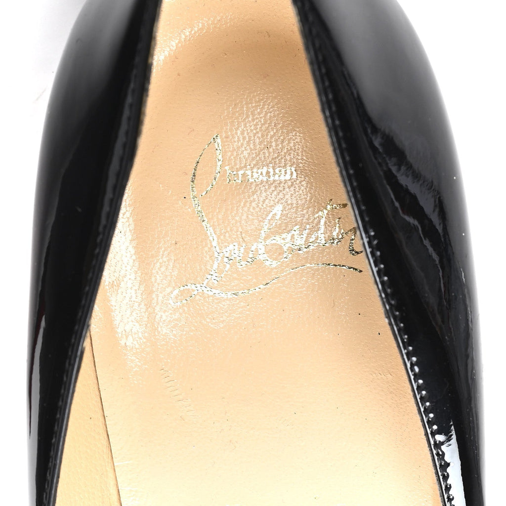 CHRISTIAN LOUBOUTIN PATENT PIGALLE PLATO PLATFORM PUMP BLACK