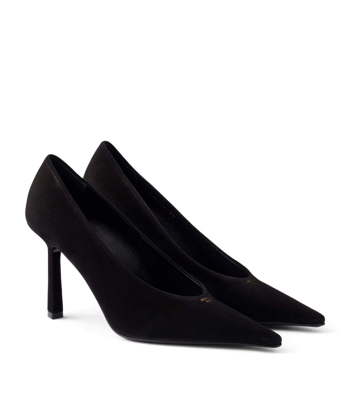 Prada Suede Logo Pumps 90