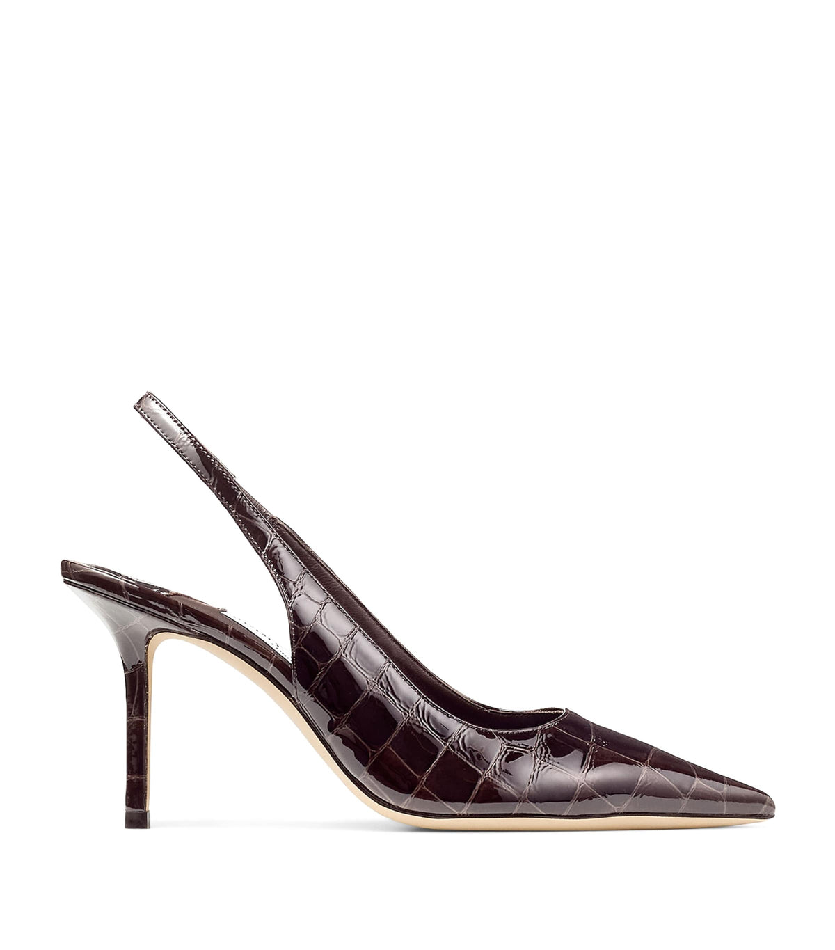 Jimmy Choo Love 85 Croc-Embossed Leather Slingback Pumps