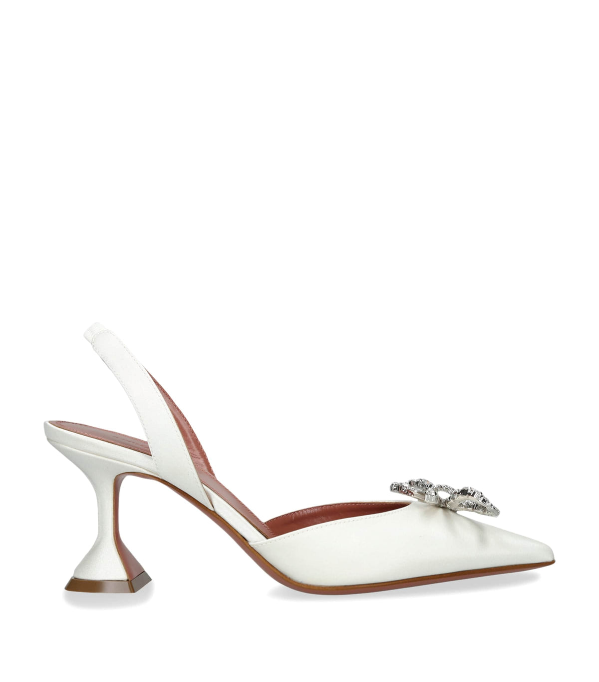 Amina Muaddi Satin Embellished Rosie Slingback Pumps 70