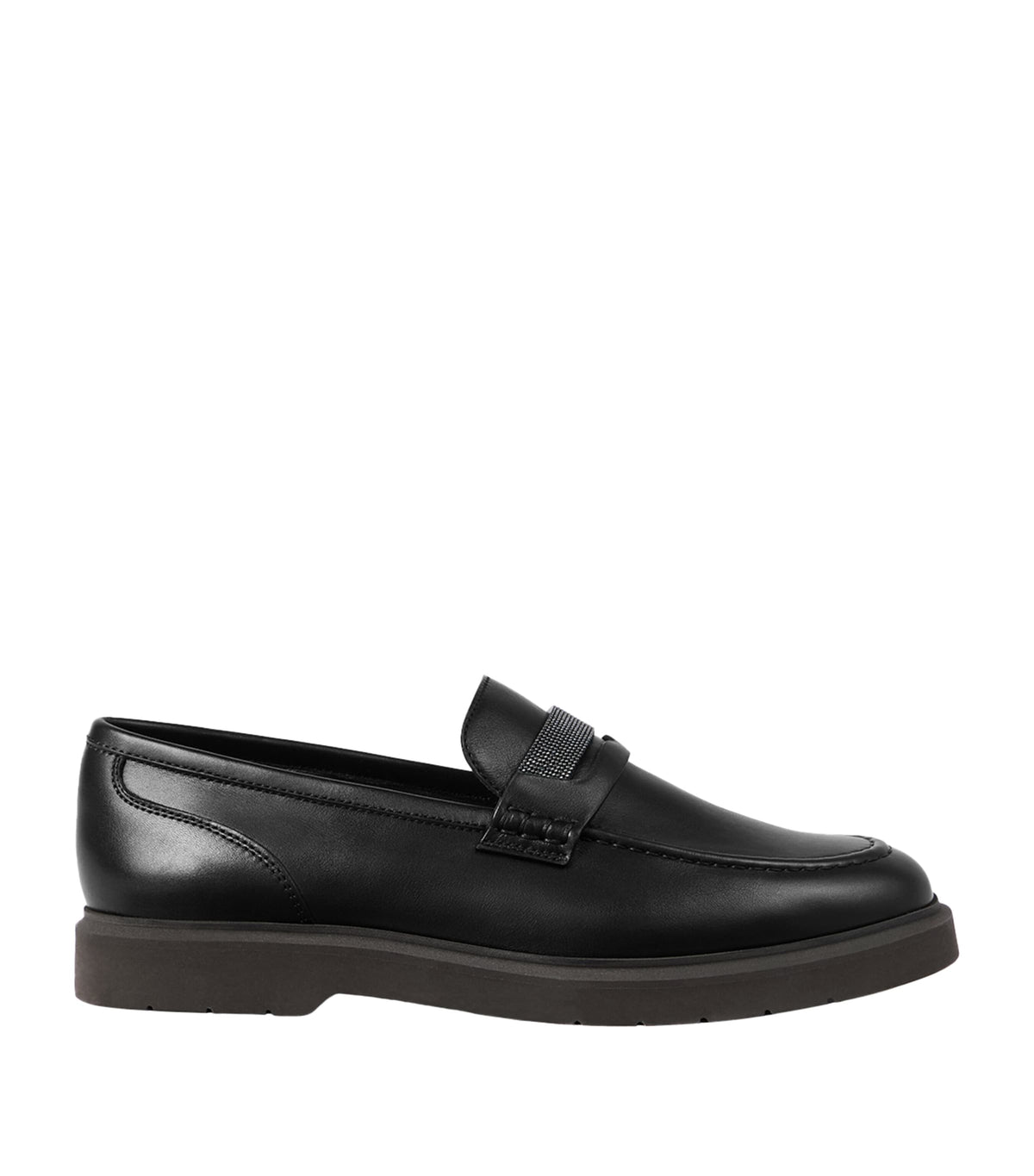 Brunello Cucinelli Leather Monili-Detail Penny Loafers