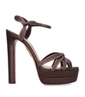 Aquazzura Crystal-Embellished Soulmate Platform Sandals 130