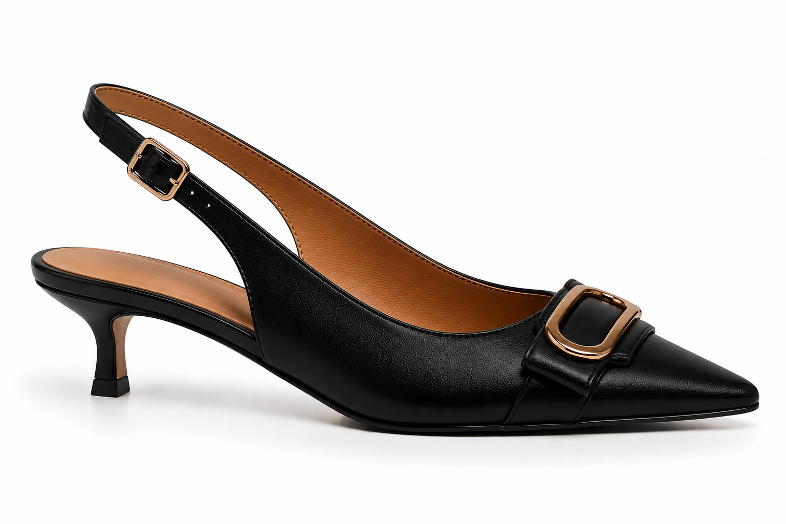 CASSIELA BLACK GOLD ALLY KITTEN HEEL