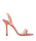 Jimmy Choo Jenn 100 Floral-Embellished Satin Heeled Sandals