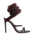 René Caovilla Fur-Trim Cleo Sandals 105