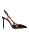 Casadei Patent Leather Julia Tiffany Windsor Slingback Heels 100