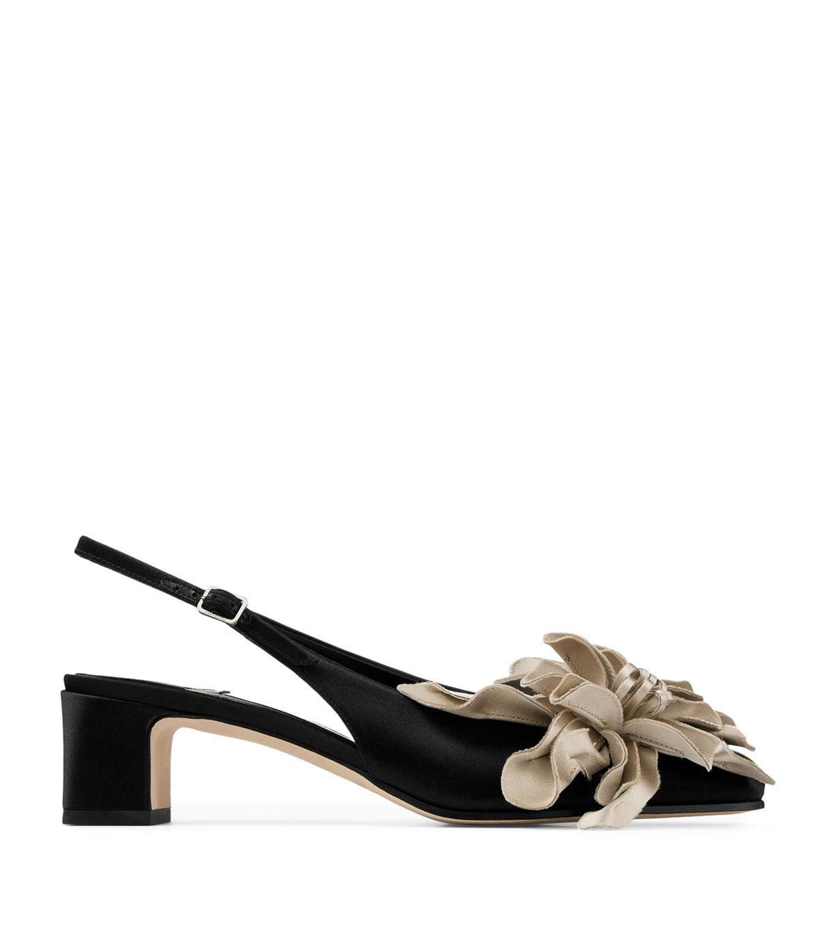 Jimmy Choo Eyla 45 Floral-Appliqué Slingback Pumps