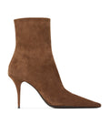 Saint Laurent Suede Ashley Ankle Boots 90