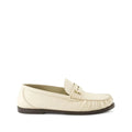 Saint Laurent Logo-Plaque Gathered Loafers - Cream/Ivory